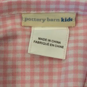 Pink Gingham Pottery Barn curtains - 4 panels